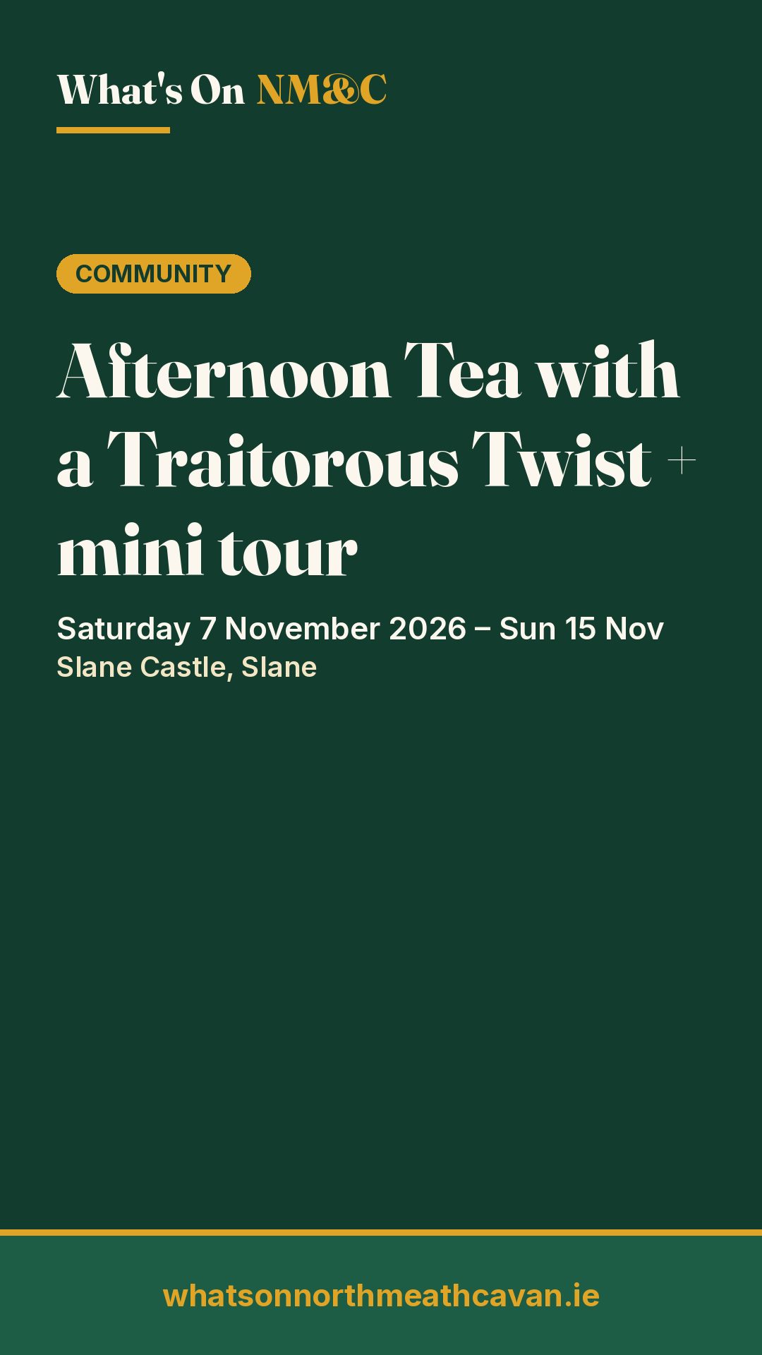 Story image for Afternoon Tea with a Traitorous Twist + mini tour