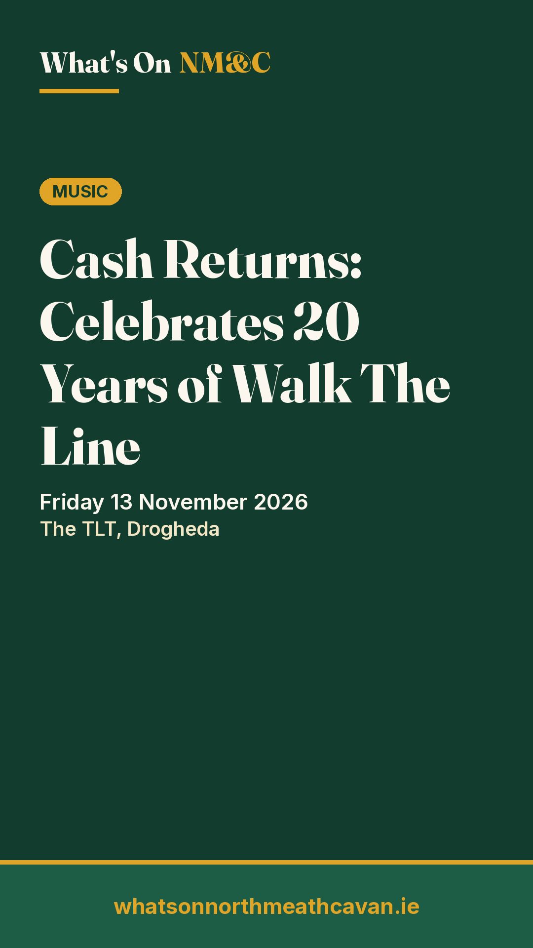 Story image for Cash Returns: Celebrates 20 Years of Walk The Line