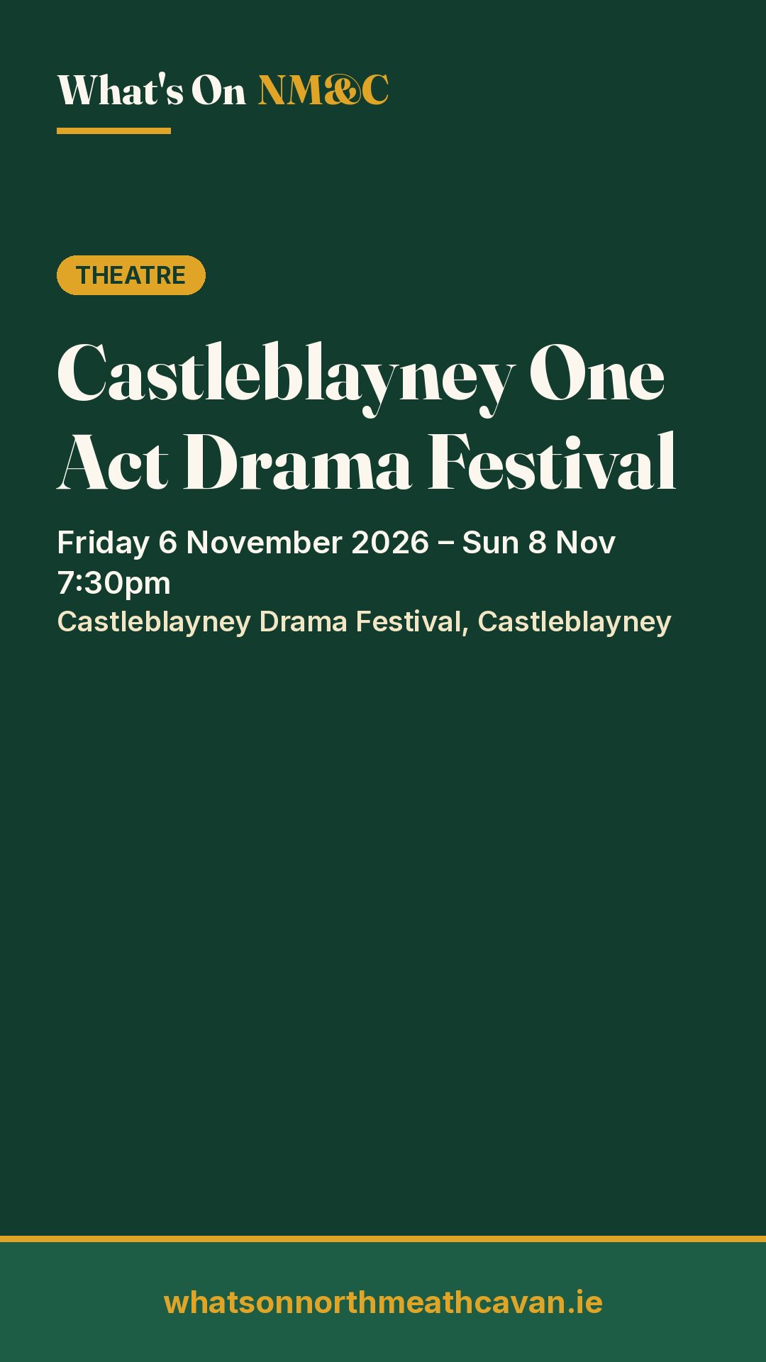 Story image for Castleblayney One Act Drama Festival