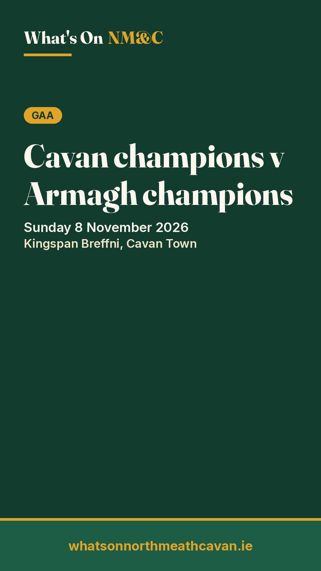 Story image for Cavan champions v Armagh champions