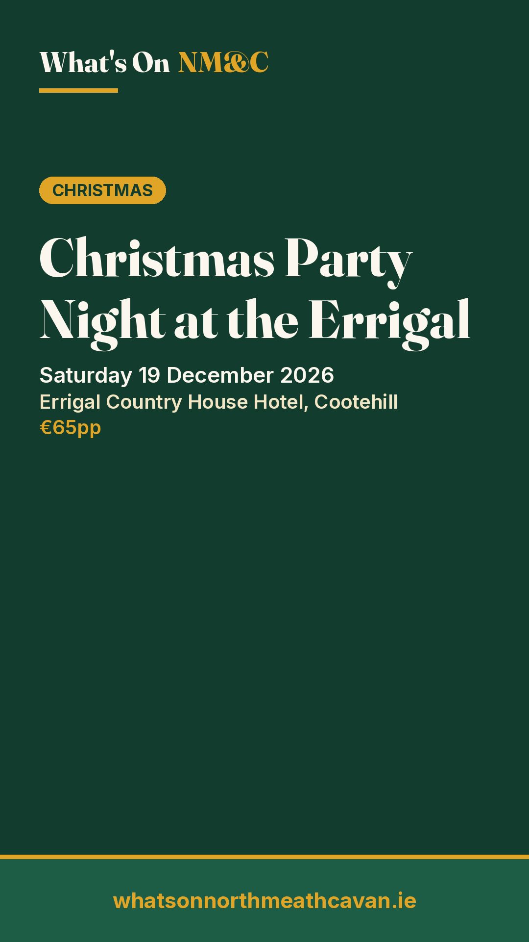 Story image for Christmas Party Night at the Errigal