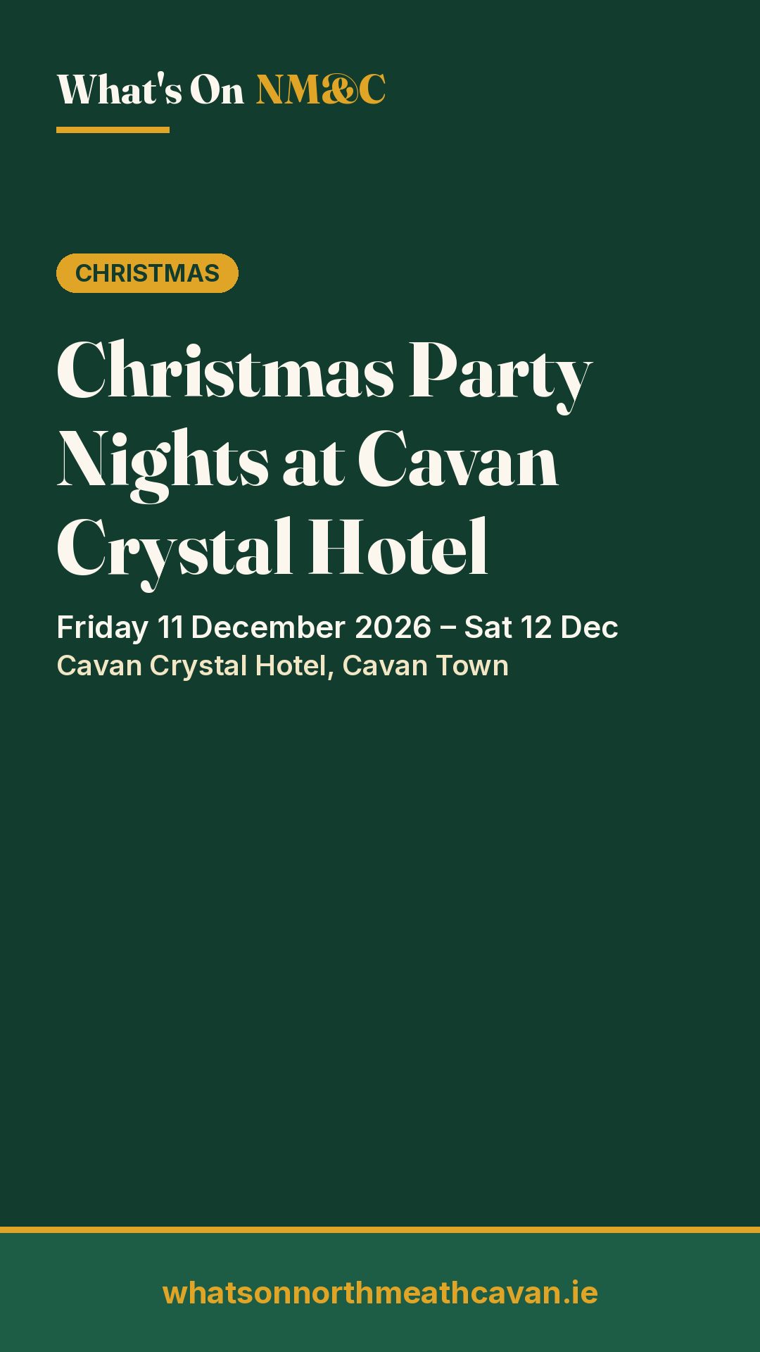 Story image for Christmas Party Nights at Cavan Crystal Hotel