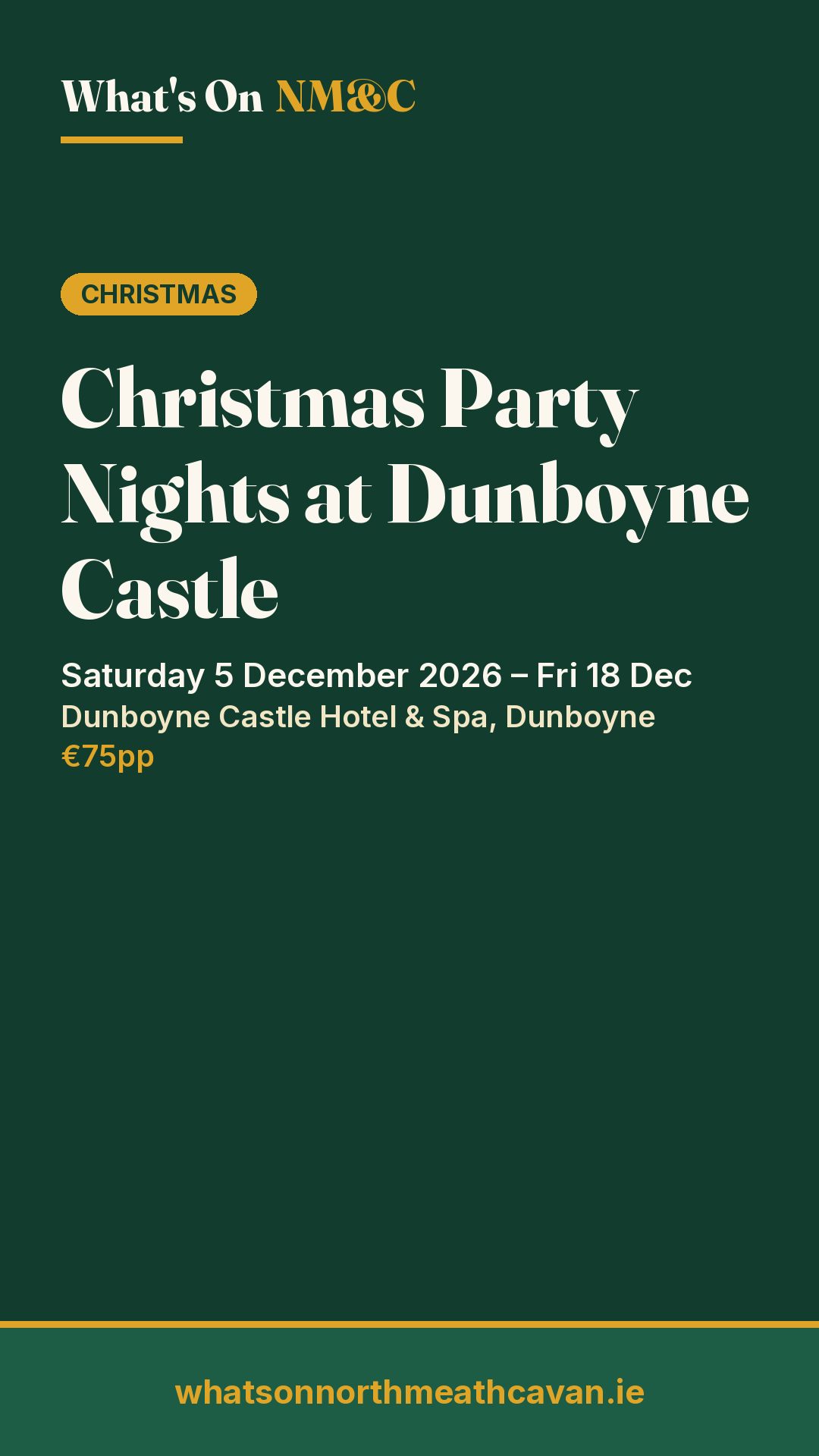 Story image for Christmas Party Nights at Dunboyne Castle