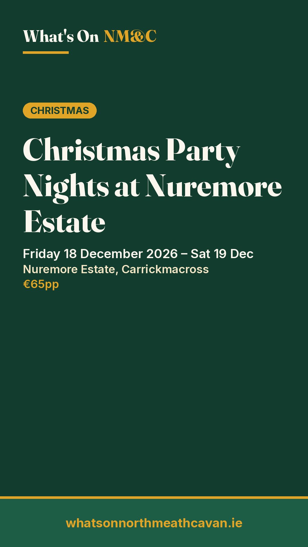 Story image for Christmas Party Nights at Nuremore Estate