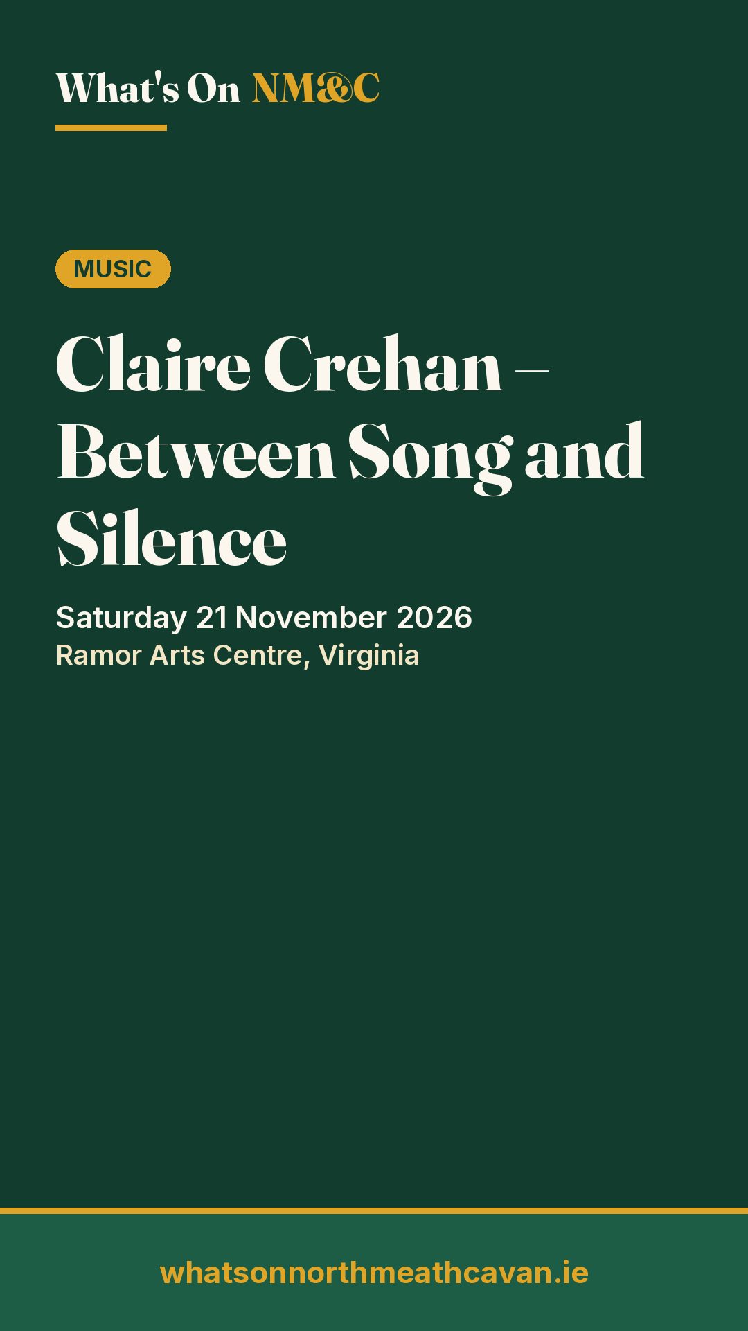Story image for Claire Crehan – Between Song and Silence