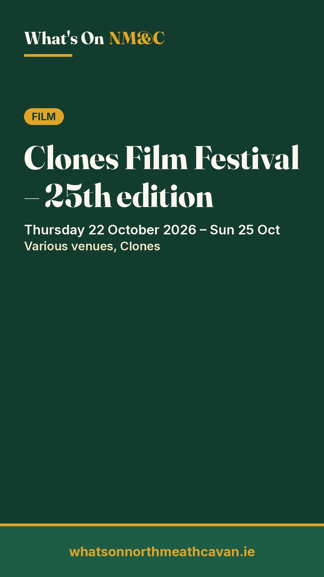Story image for Clones Film Festival – 25th edition