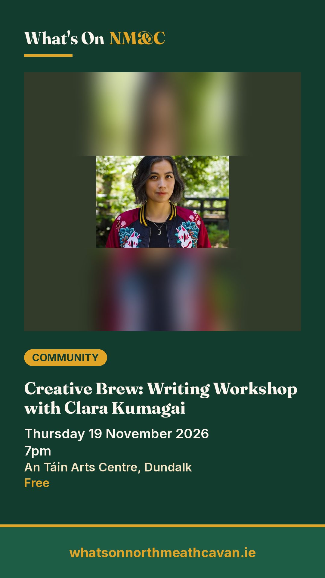 Story image for Creative Brew: Writing Workshop with Clara Kumagai