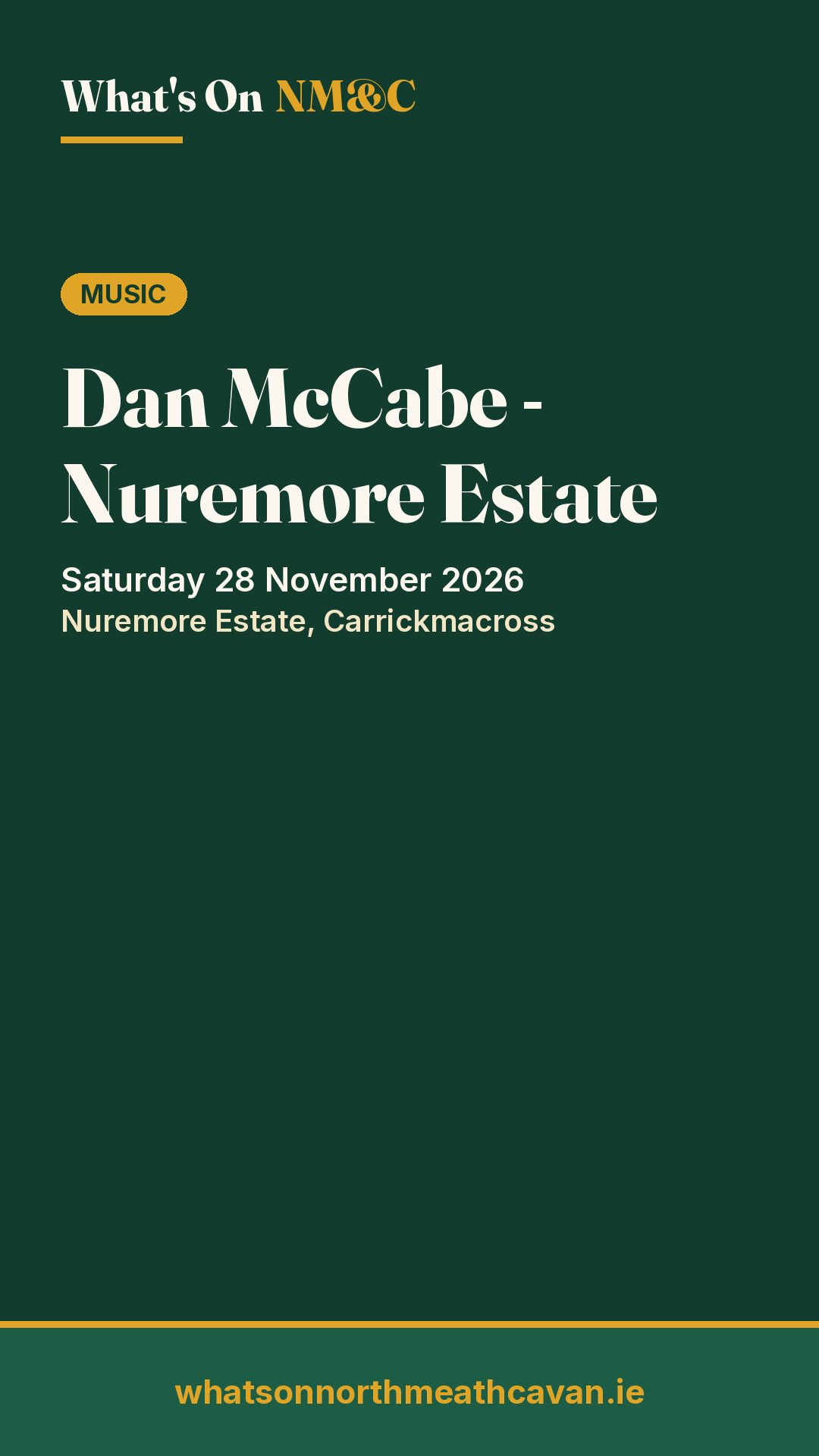 Story image for Dan McCabe - Nuremore Estate