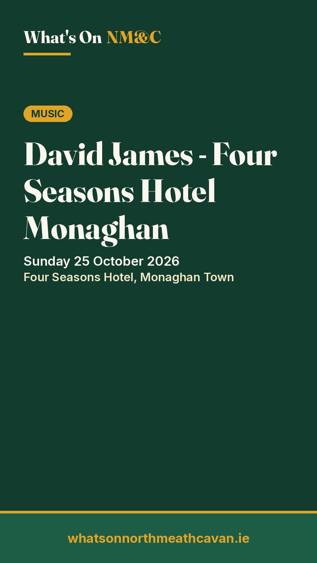 Story image for David James - Four Seasons Hotel Monaghan