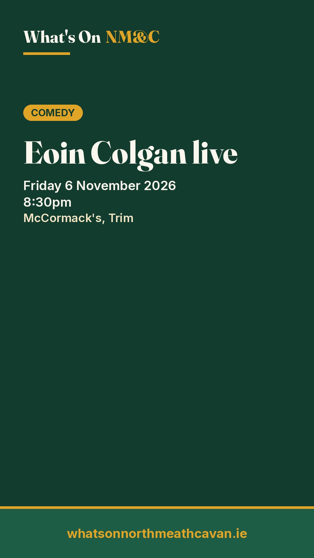 Story image for Eoin Colgan live