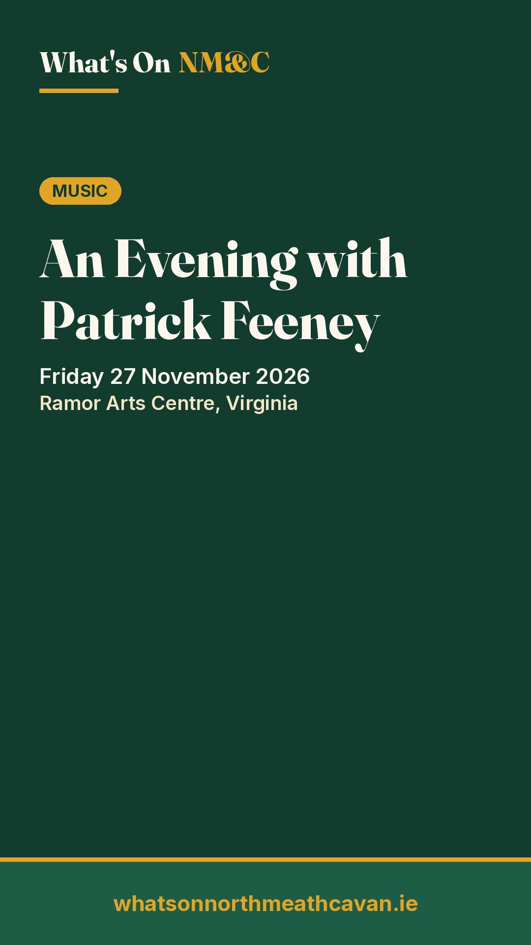 Story image for An Evening with Patrick Feeney