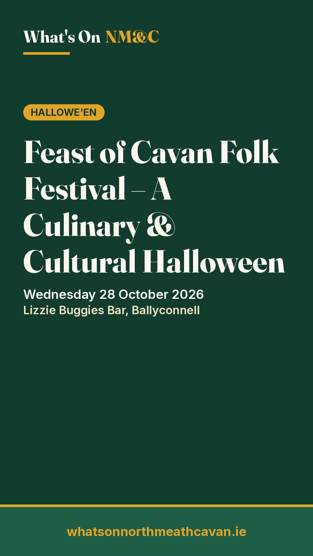Story image for Feast of Cavan Folk Festival – A Culinary & Cultural Halloween Experience