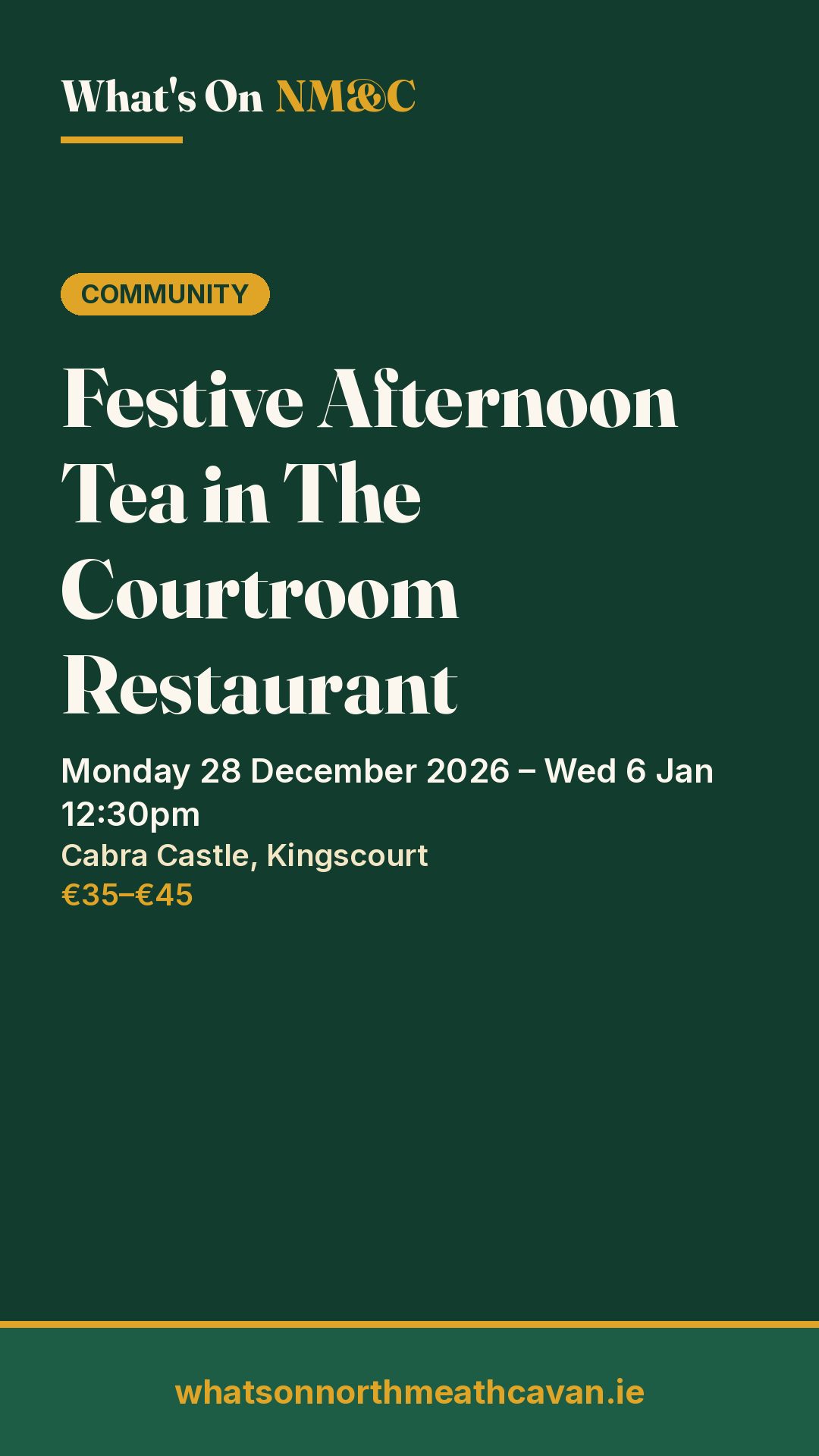 Story image for Festive Afternoon Tea in The Courtroom Restaurant