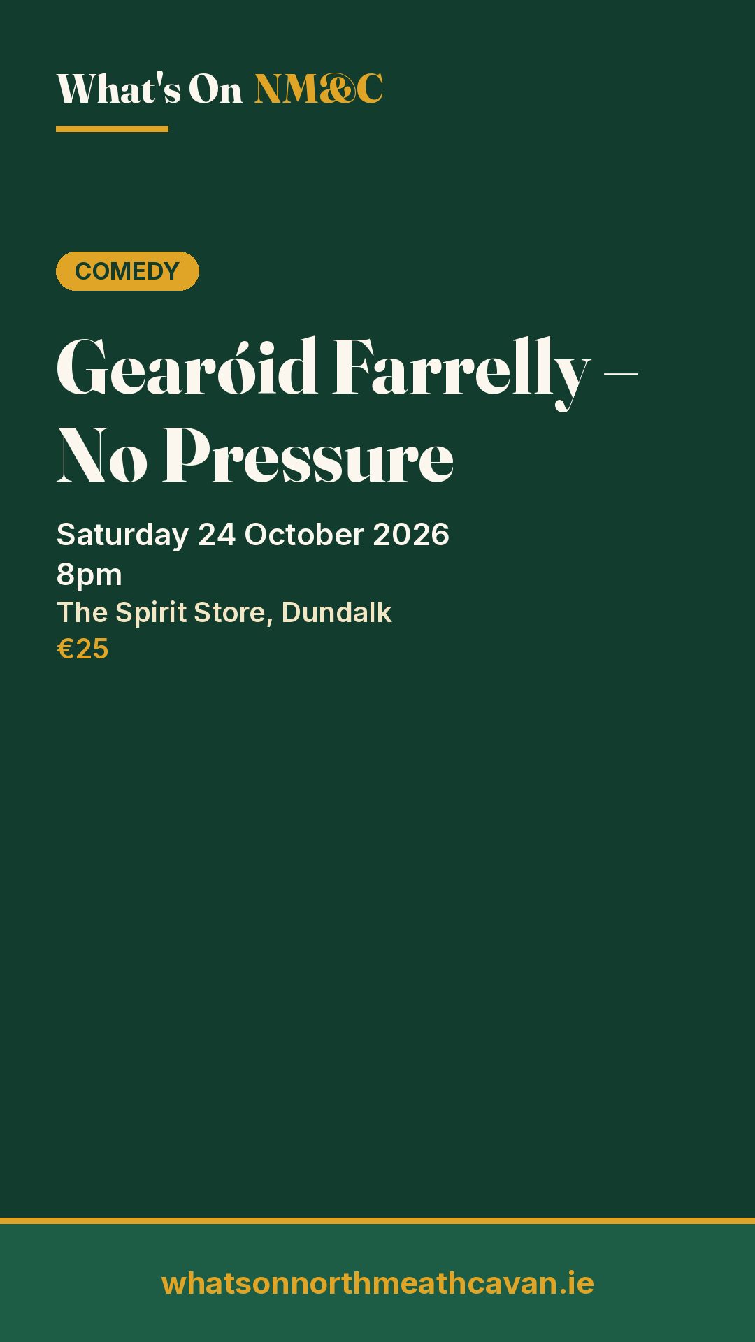 Story image for Gearóid Farrelly – No Pressure