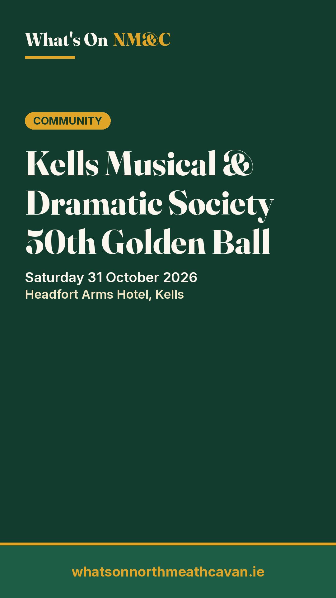 Story image for Kells Musical & Dramatic Society 50th Golden Ball