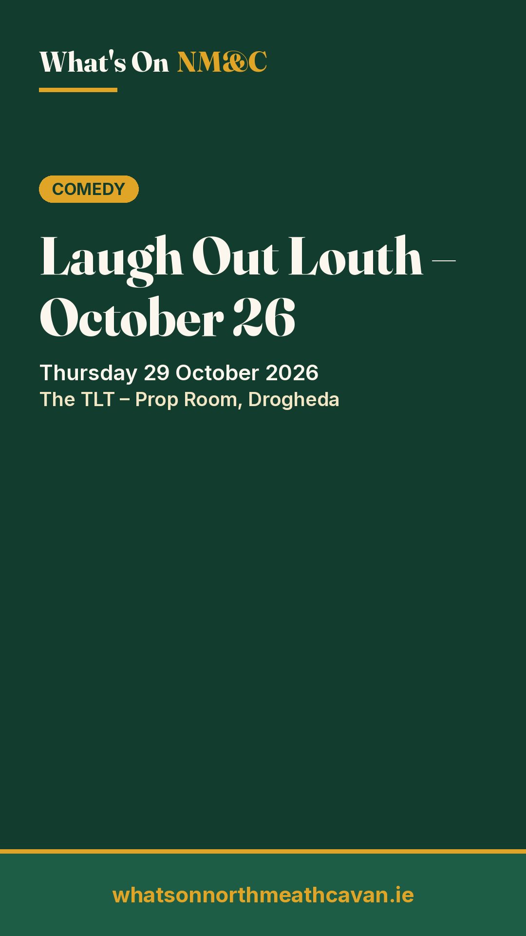 Story image for Laugh Out Louth – October 26
