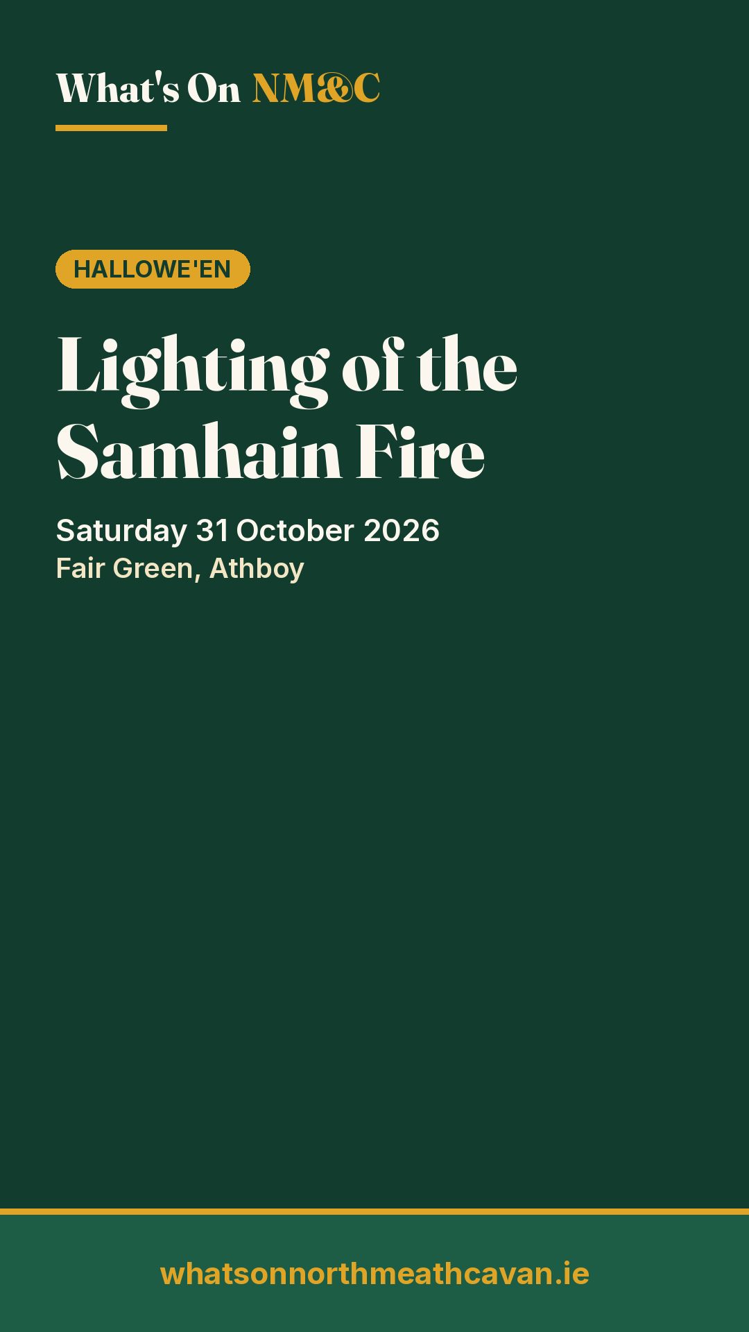Story image for Lighting of the Samhain Fire