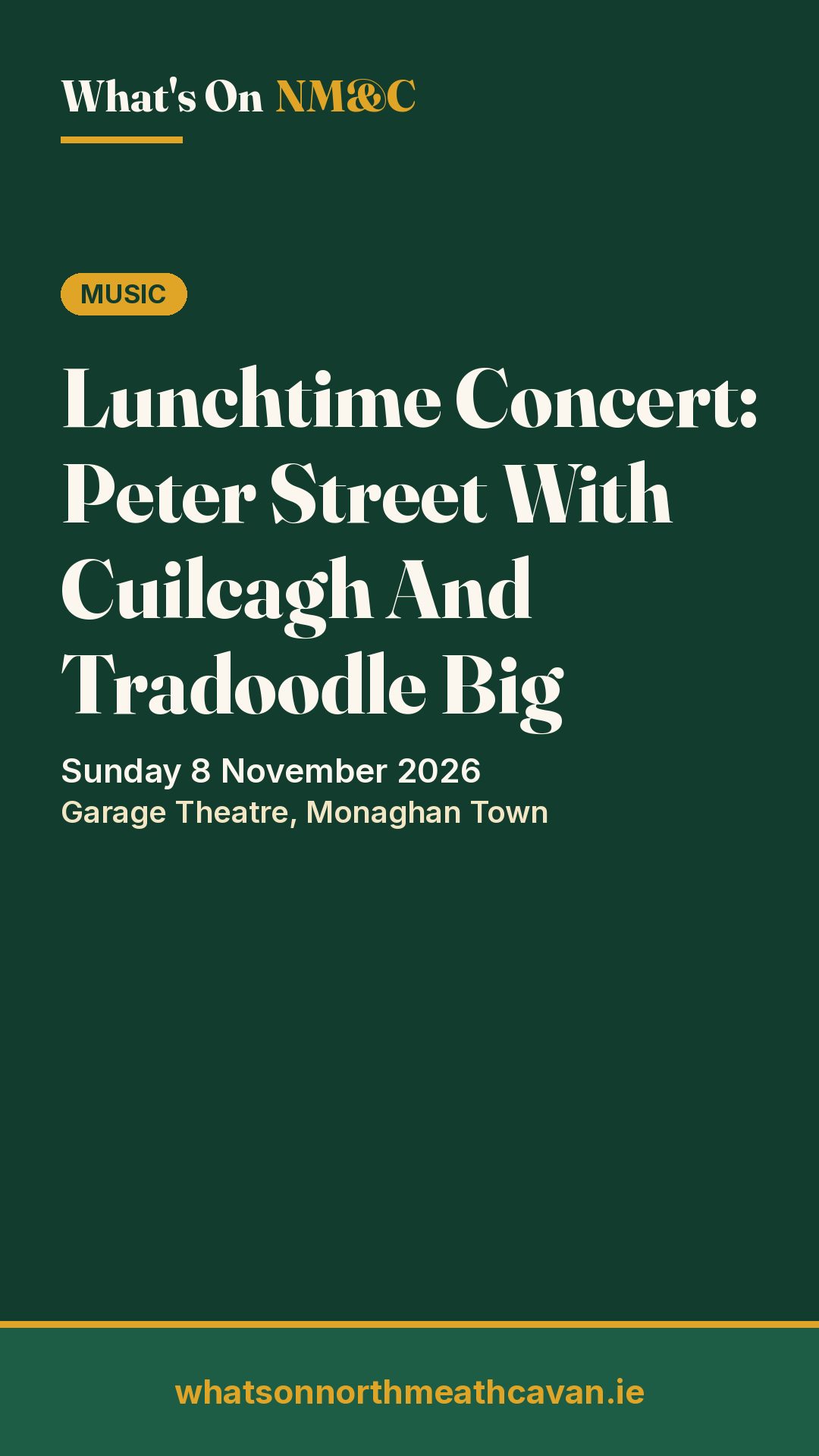 Story image for Lunchtime Concert: Peter Street With Cuilcagh And Tradoodle Big Band
