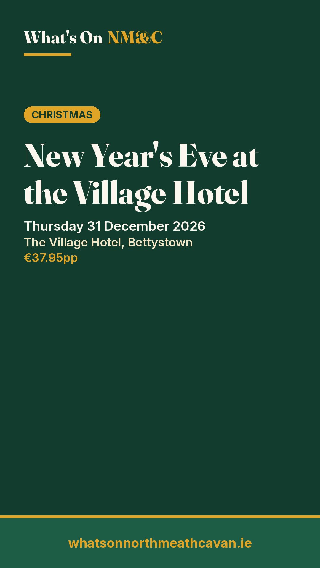 Story image for New Year's Eve at the Village Hotel