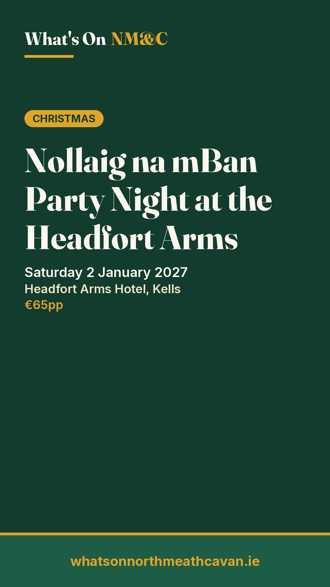 Story image for Nollaig na mBan Party Night at the Headfort Arms
