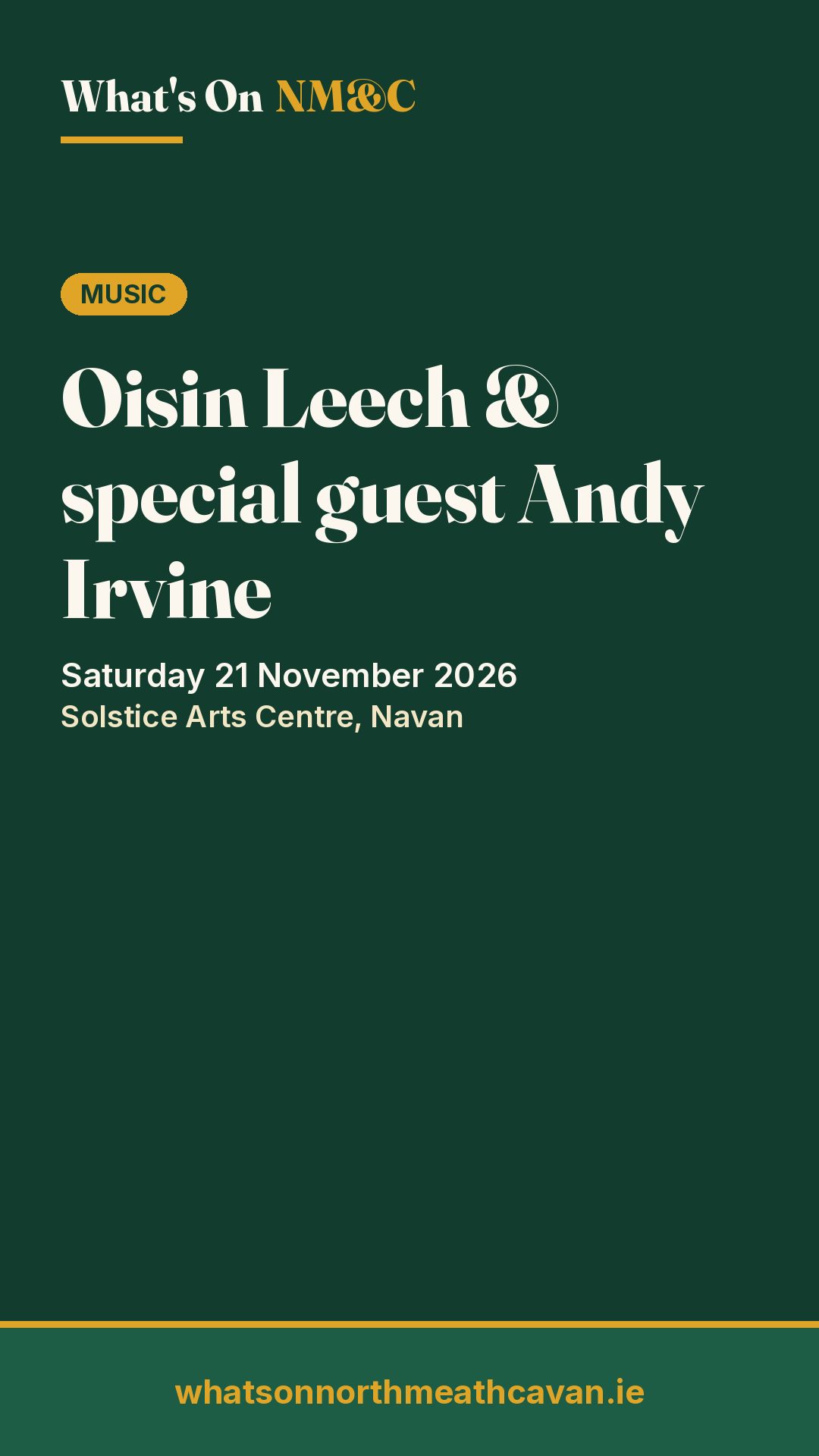 Story image for Oisin Leech & special guest Andy Irvine