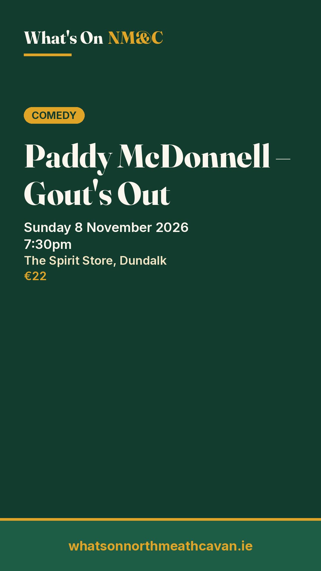 Story image for Paddy McDonnell – Gout's Out