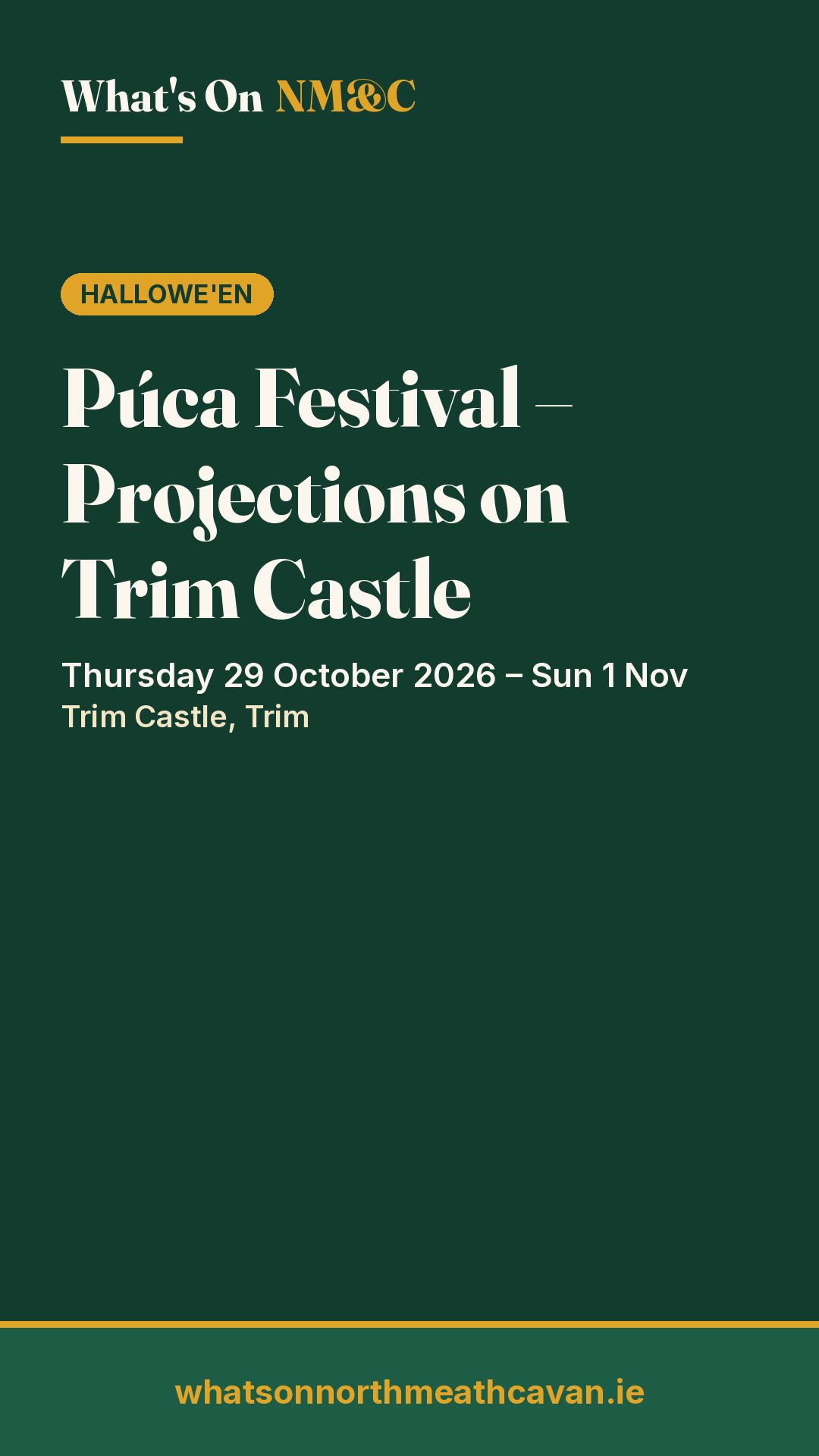 Story image for Púca Festival – Projections on Trim Castle