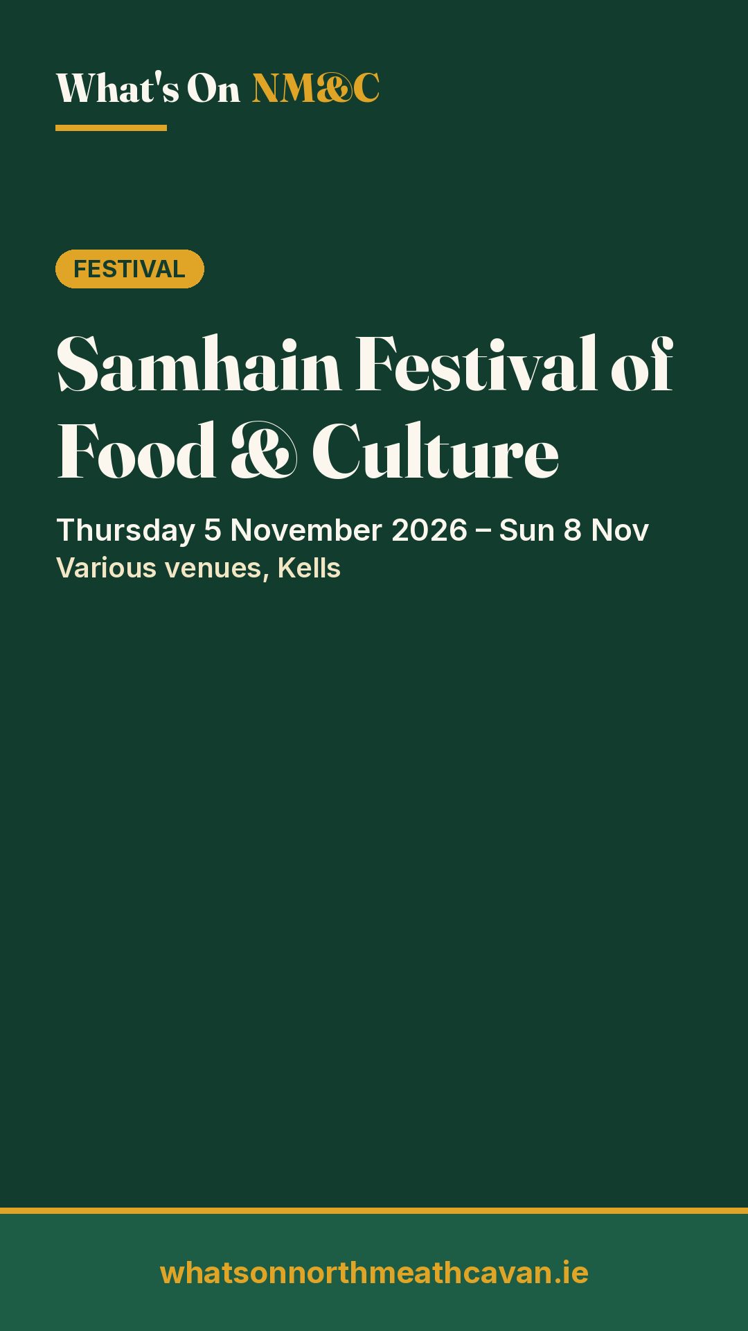 Story image for Samhain Festival of Food & Culture