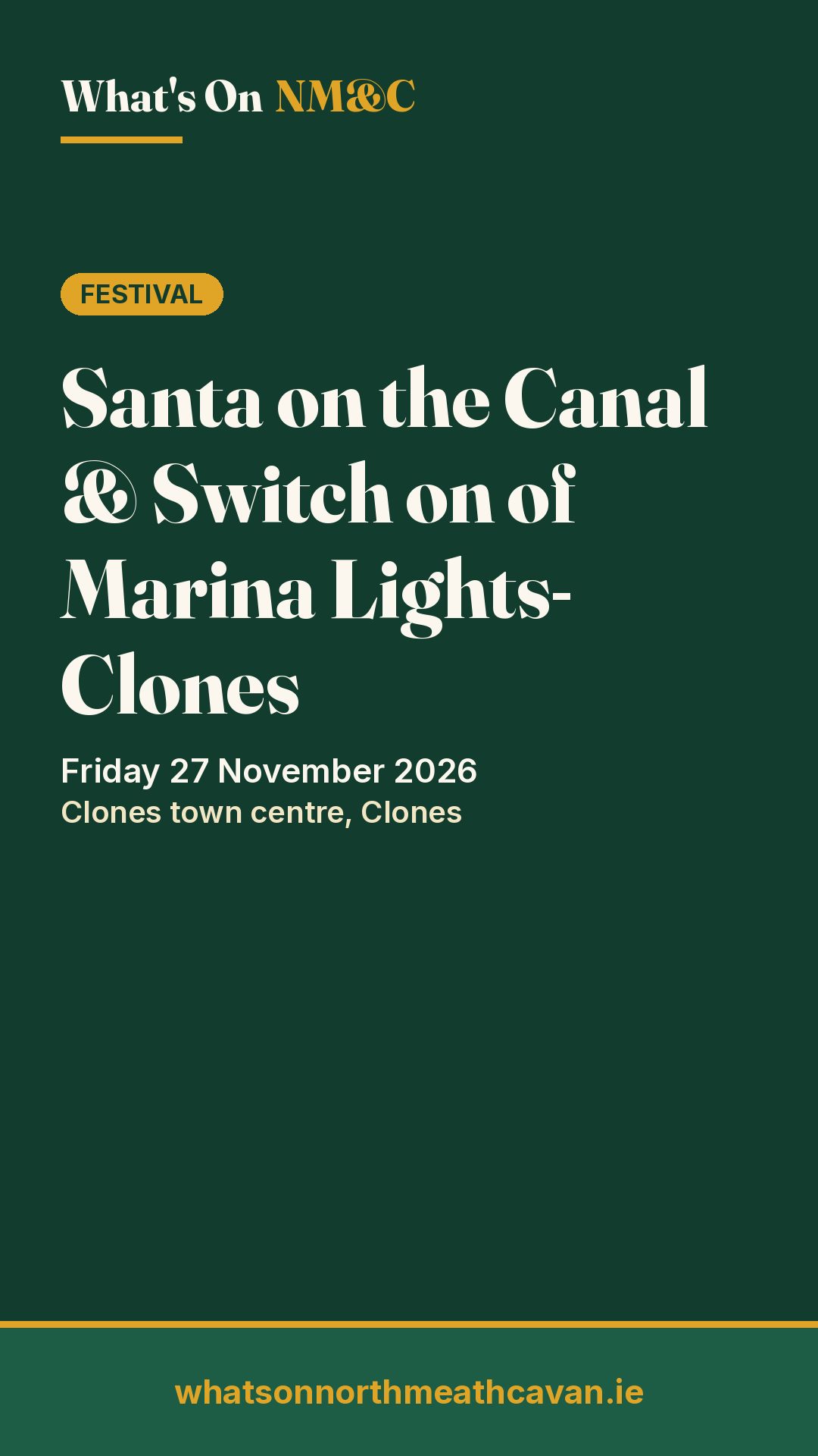 Story image for Santa on the Canal & Switch on of Marina Lights- Clones