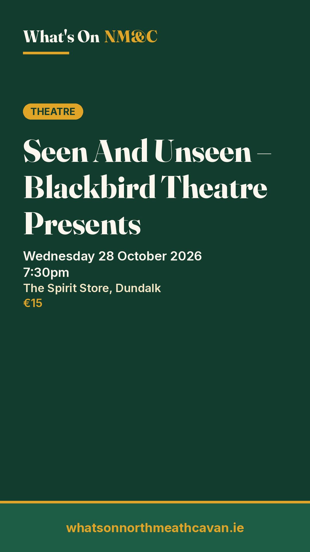 Story image for Seen And Unseen – Blackbird Theatre Presents