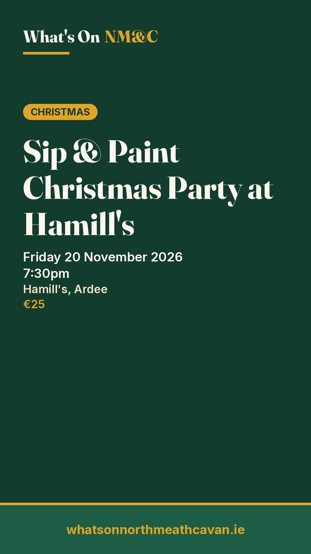 Story image for Sip & Paint Christmas Party at Hamill's