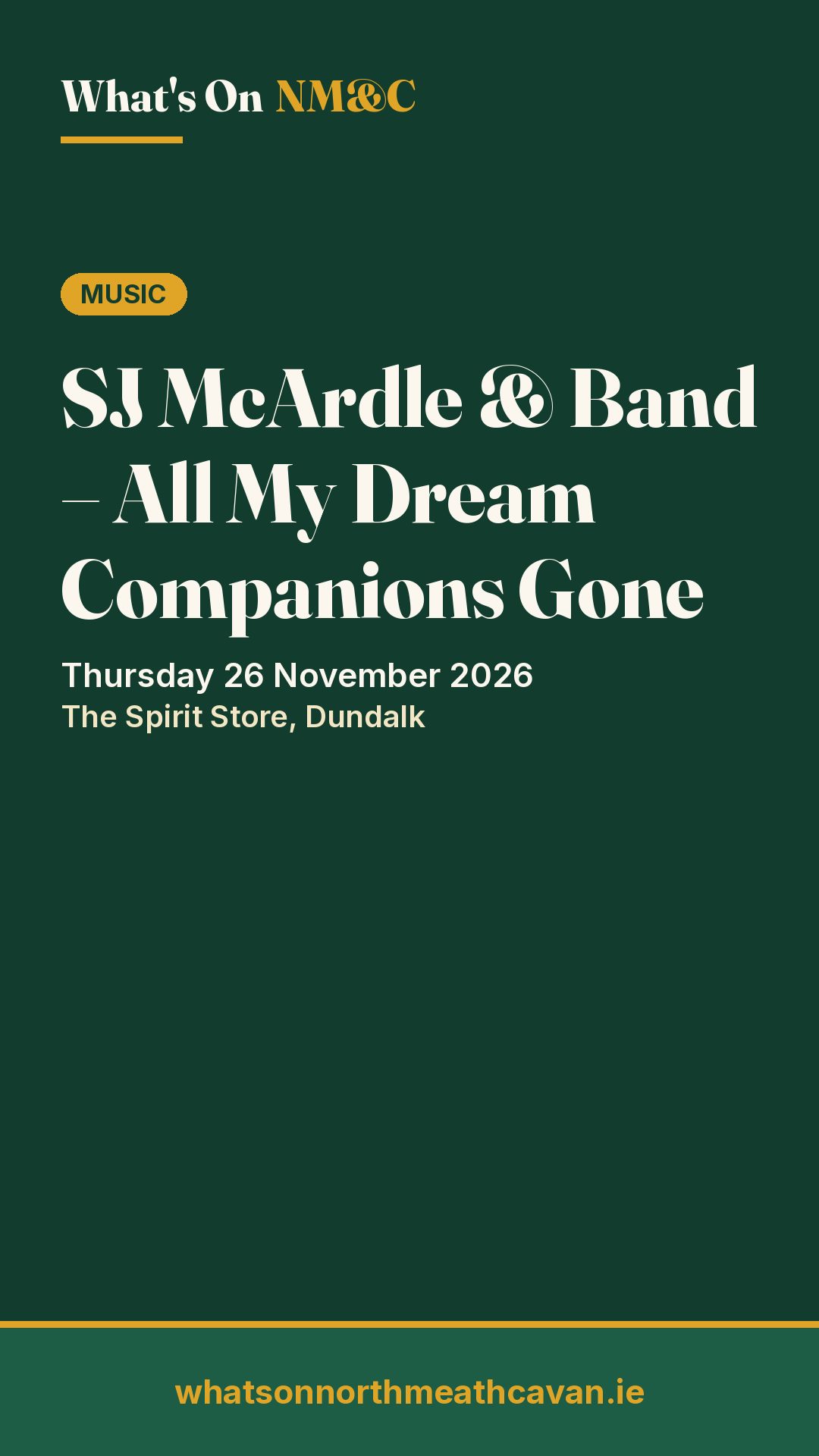 Story image for SJ McArdle & Band – All My Dream Companions Gone