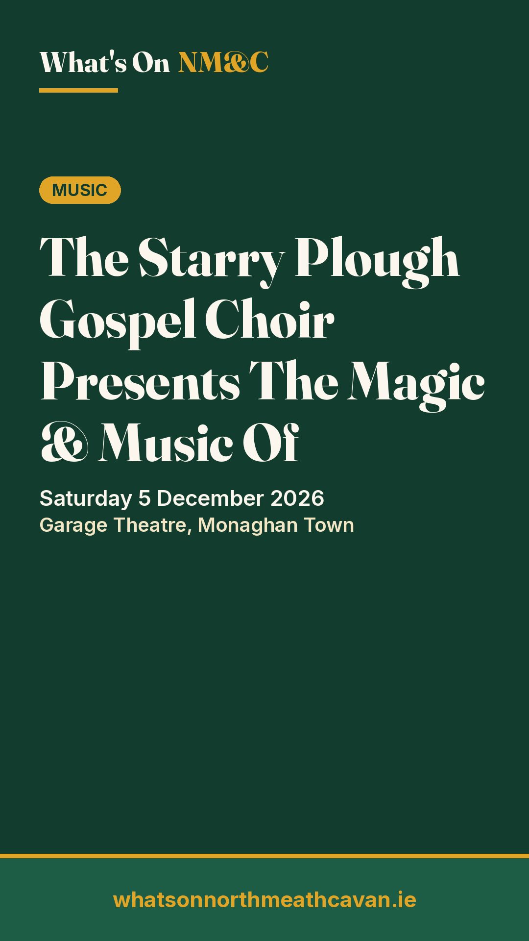 Story image for The Starry Plough Gospel Choir Presents The Magic & Music Of Christmas