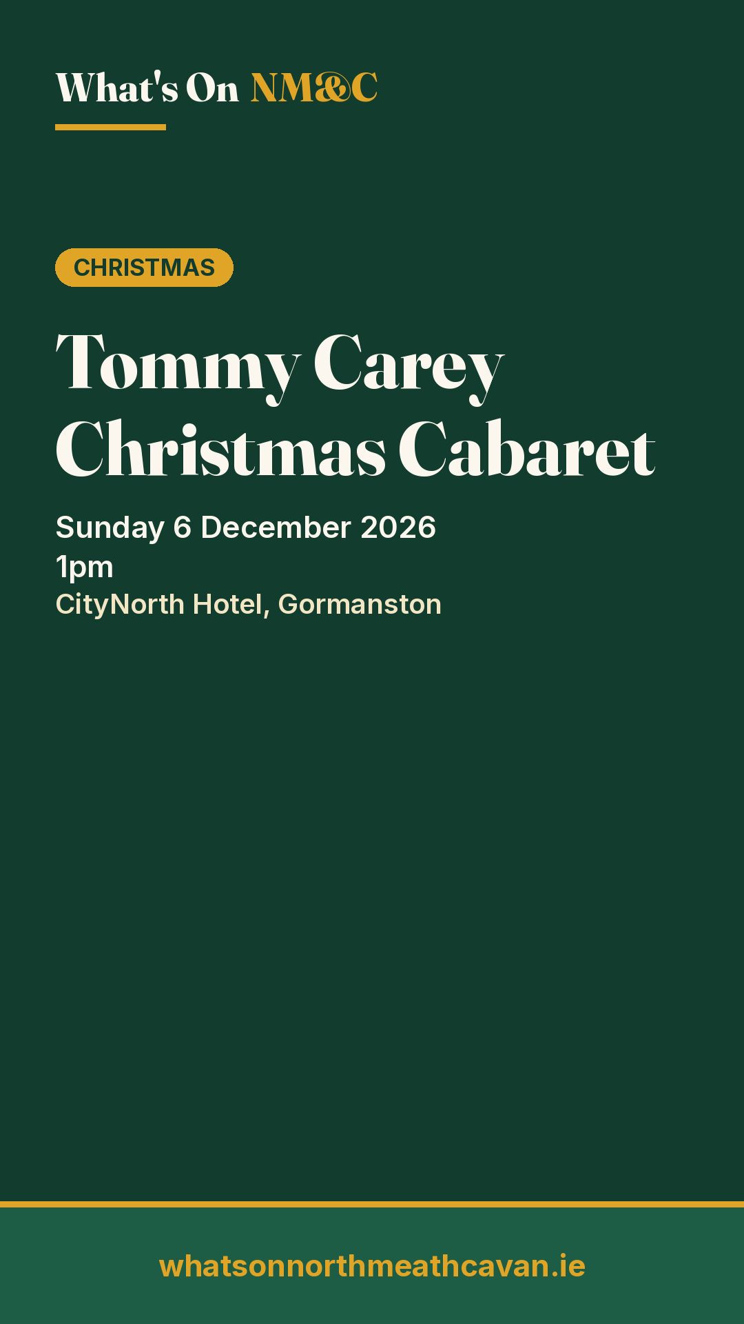 Story image for Tommy Carey Christmas Cabaret
