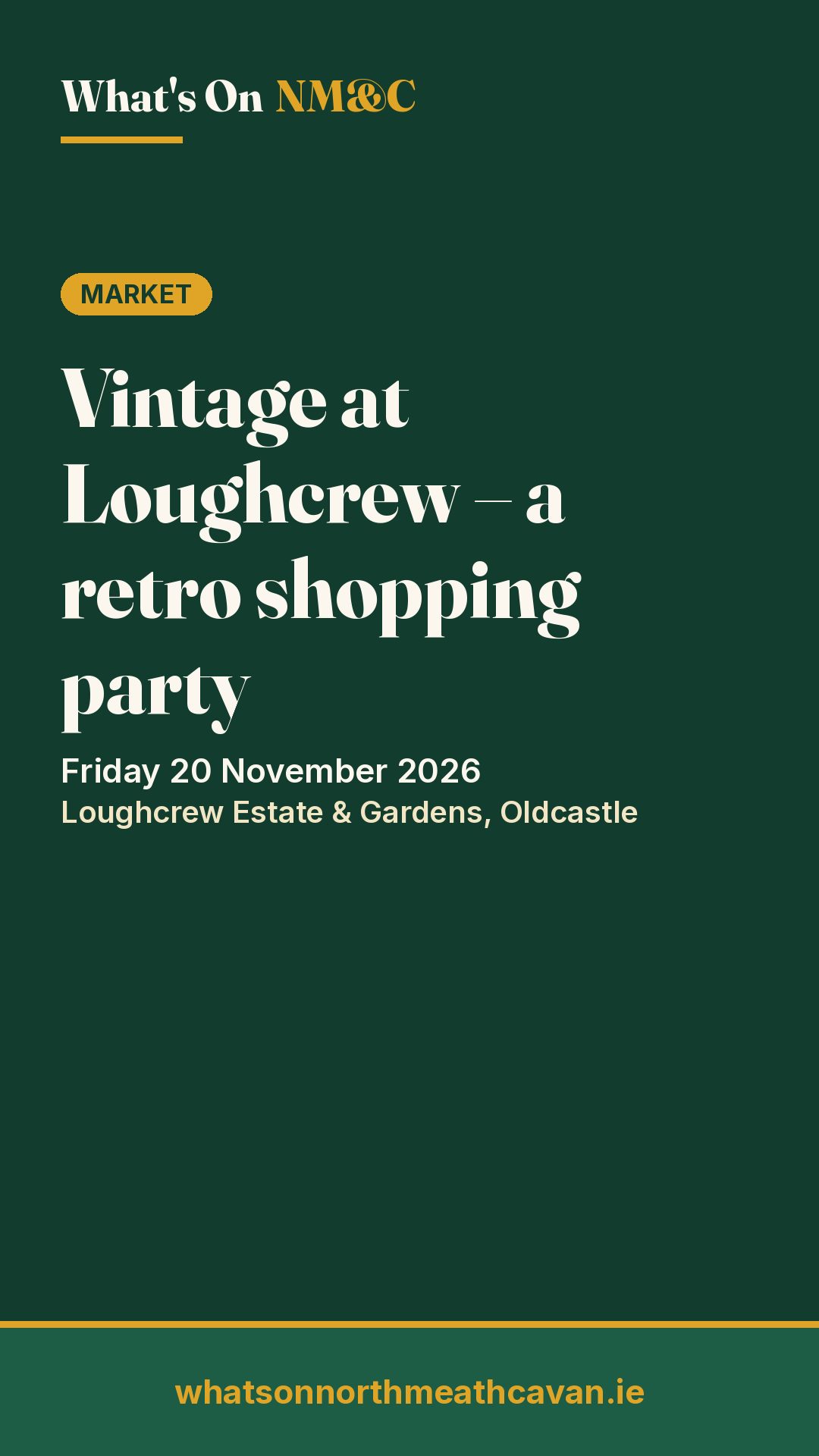 Story image for Vintage at Loughcrew – a retro shopping party