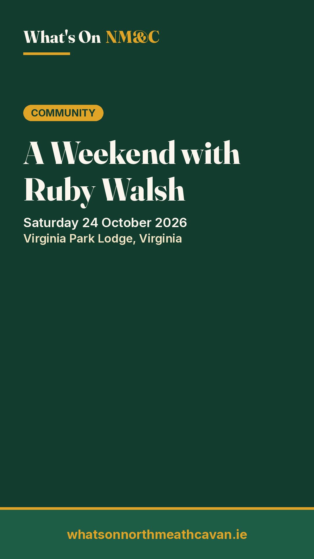 Story image for A Weekend with Ruby Walsh