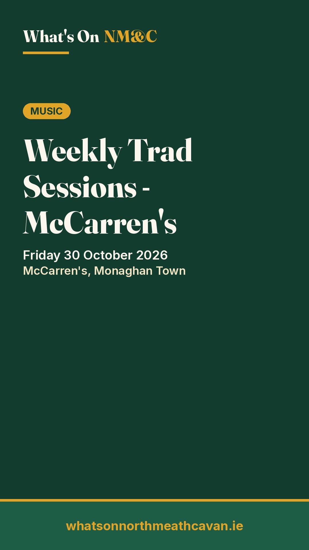 Story image for Weekly Trad Sessions - McCarren's