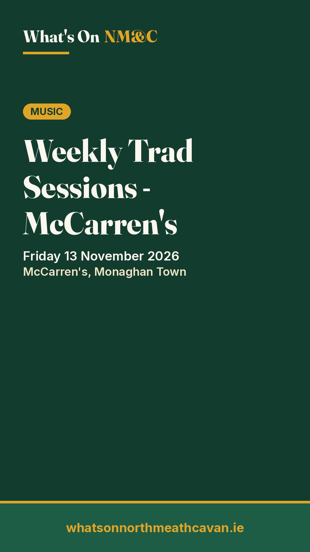 Story image for Weekly Trad Sessions - McCarren's